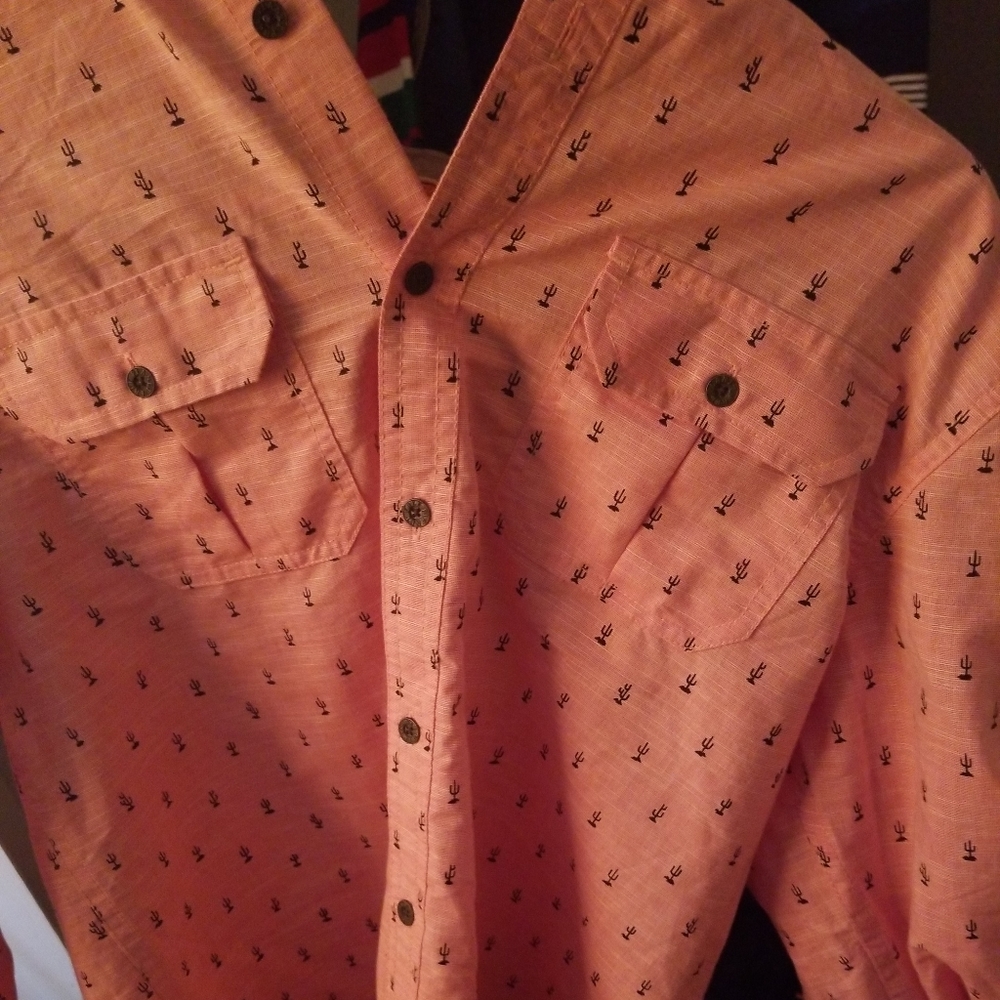 Pink button down shirt